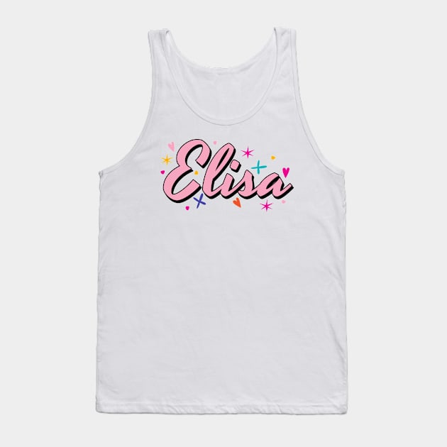 Elisa name cute design Tank Top by BrightLightArts